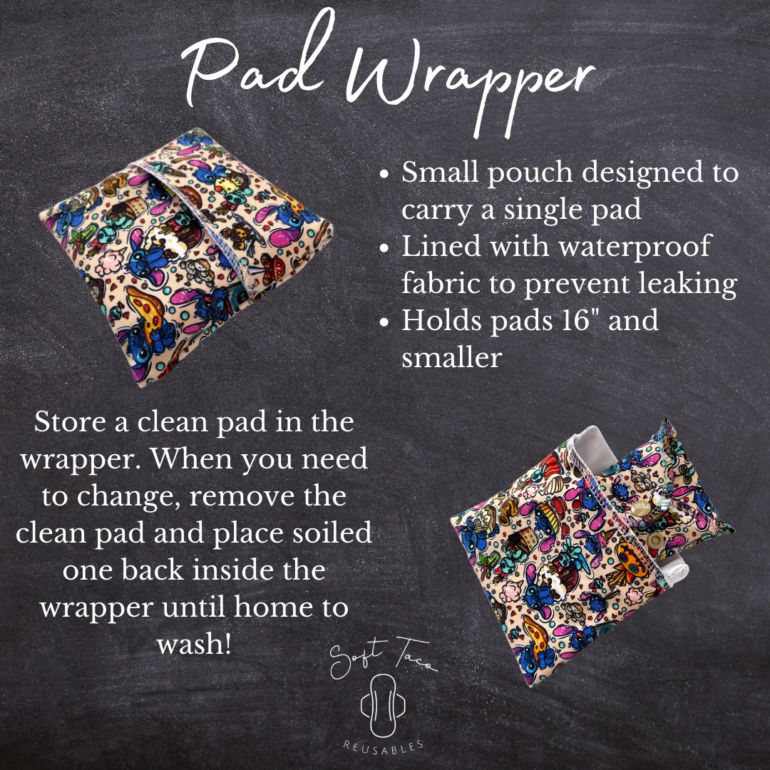 Reusable Pad Wrapper Pad Wrapper - SINGLE WRAPPER - Select Your Colour – Soft Taco Reusables